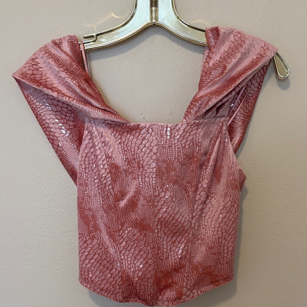 Fashion Nova Shimmering Pink Blouse